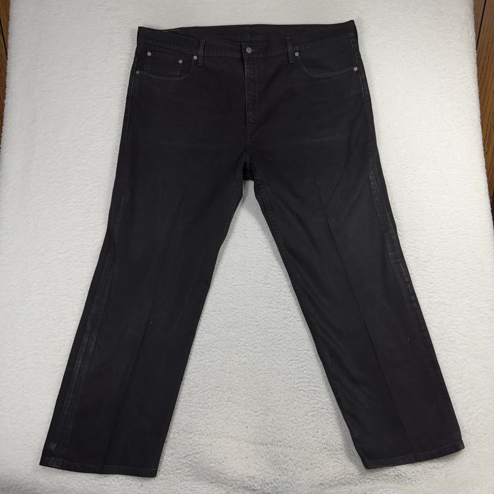 Levi 569 Loose Straight Black Denim Jeans 42x30 Stretch Red Tab Durable